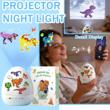 Dinosaur Egg Night Light Projector360 Rotating Starry Sky Night Light Projector Built-in Bluetooth Speaker Rechargeable