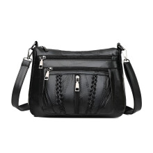 Dámske kabelky GASTROPOD, mäkká pu kožená crossbody kabelka, viacvrecková kabelka cez rameno, čierna