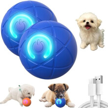 Duraspin Hundeball, intelligenter Hüpfball, USB-aufladbar, interaktives Hundespielzeug, selbsthüpfend (Blau*2)