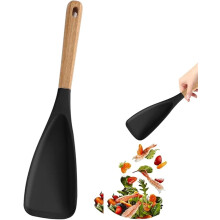 Cuillère de cuisine en cèdre et frêne, spatule multifonctionnelle, spatule de cuisine multi-usages, spatule en silicone pour la cuisson