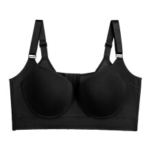 Reggiseno a copertura totale per donna, con supporto confortevole e levigante per la schiena, coppe profonde, taglia 44C, colore nero.