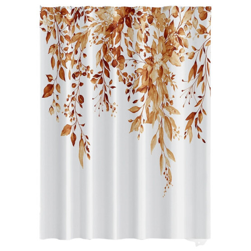 Fall Leaves Kitchen Curtains Orange Eucalyptus Tier 2-Pack 2