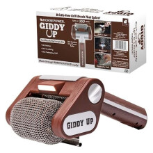 Horsepower Giddy Up Bristle-Free BBQ Grill Brush, Cordless & Rechargeable, 350 RPM, LED Light, 304 SS Roller, Electric Grill Cleaner, AS-SEEN-ON-TV