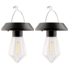 2 lanternes solaires suspendues noires 4,3 x 3,5 pouces pour l'extérieur
