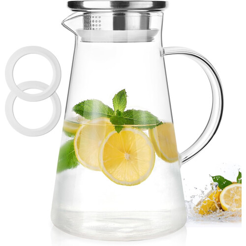 Borosilikatglas-Krug mit Deckel, 2 l