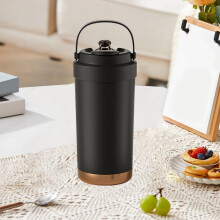 Gobelet isotherme portable double usage de 500 ml avec revêtement en céramique, avec paille et double couvercle pour boissons chaudes et froides