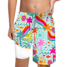 Boys Swim Trunks, Quick-Dry Comfort Fit with Drawstring – Hot Pink, 5-6 Years, Compatible with Beach & Water Activities