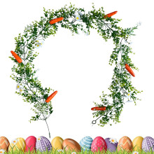 Easter Garland Decorations | 6ft Greenery Leaves Easter Decor Indoor Mantle Arch Garland For Door Table Fence Stairway Arch Farmhouse
