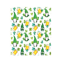 St Patricks Day Throw Blanket Super Soft Flannel Fleece with Clovers Shamrocks Design Green Gnome Decor for Bed Couch Living Room Home Decor