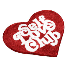 Self Love Club Rug Heart Shaped - Cute Bath Mat Non,Funky Groovy Small Accent Rugs for Bedroom Bathroom,Red Heart Rug 25"x23"
