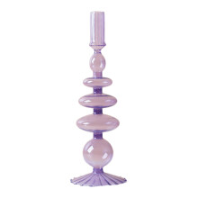 11 Zoll großer, handgefertigter Kerzenständer aus Glas, transparente Vase im Künstlerstil – kompatibel mit Standard-Kerzenständern, Hochzeits-