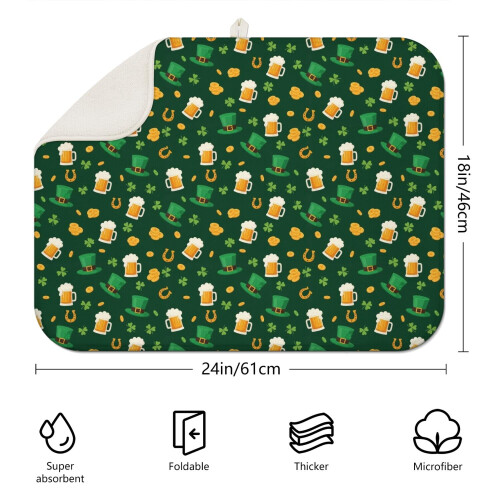 Tørkematte til oppvask til St. Patricks dag, 45 x 60 cm mikrofiber 1
