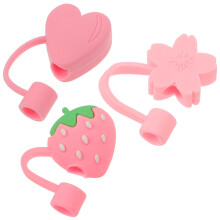 Lot de 3 bouchons en silicone pour pailles de gobelets