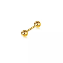 Orecchini a perno con sfera a vite in acciaio inossidabile - dorati 1,2*6*3
