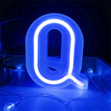 LED Neon Letter Lights, Light Up LED Letters Lights Light Up Marquee Letters Lights Letters Neon Signs Battery USB Blue