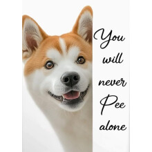 Akita-plakat – Morsom baderomsveggkunst, hundehumortrykk