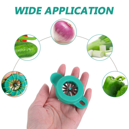 2Pcs Food Shredder Efficient Vegetable Slicer For Kitchen Use With Green Plastic Handle 2