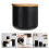 ACDANC Ceramic Storage Jar Kitchen Canisters Food Containers with Lids Black 6