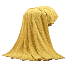 Yellow Super Soft Fleece Blanket Throw 70x100cm, Solid Color, Machine Washable, Cozy for Sofa, Bed, Office – Compatible with Cold Nights