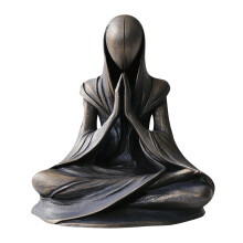 Sculpture de Bouddha en méditation noire 10 x 8,5 cm
