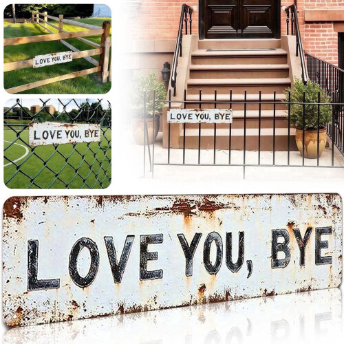 Μεταλλική πινακίδα τοίχου Love You Bye – Vintage Rustic Aluminum, 1