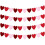 3PCS Red Felt Heart Garland Set 4