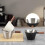 Κύπελλο εσπρέσο από ανοξείδωτο ατσάλι, μεζούρα καφέ με ξύλινη λαβή, διπλό στόμιο, 6