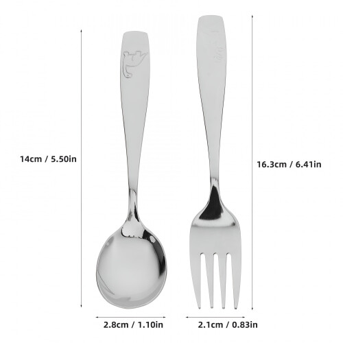 Edelstahl-Kinderbesteckset (5 Gabeln + 5 Löffel) 1