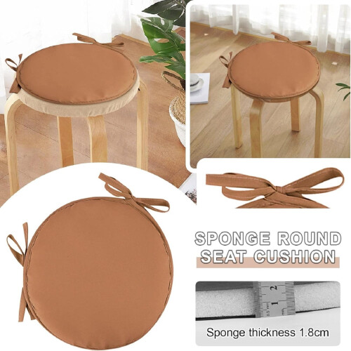 Conjunto de 2 almofadas redondas para assento, acolchoadas com espuma e com tiras antiderrapantes, para cadeiras e bancos de carro/exterior/interior 1