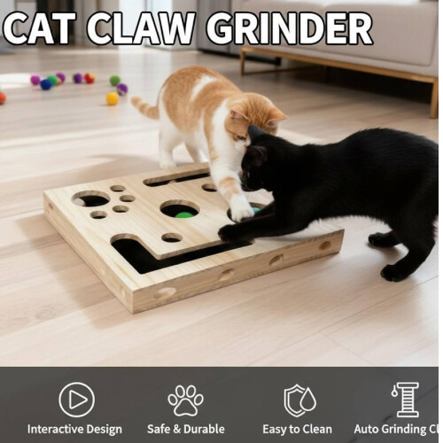 Cat Nail File Enrichment Box with 2 Balls 2