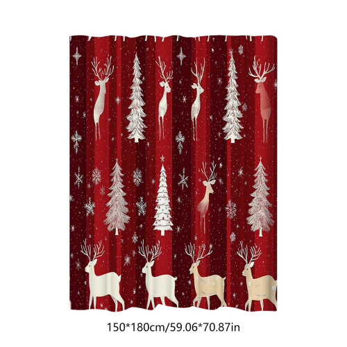 Digitalt trykk juledusjforheng i polyester 150x180cm 2