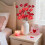 Artificial Red Berry Flower Stems Heart Shaped Picks 3 Pcs 6