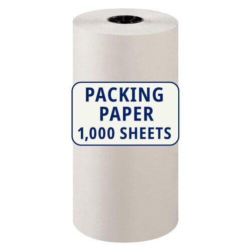 Rolo de papel jornal branco para embalagem, 439 m x 45,7 cm (1440 pés x 18 polegadas). 1