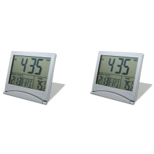 2X Foldable Battery Supply Desktop Calendar Temperature Digital Alarm Clock