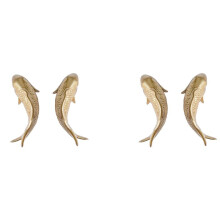 4 Stück Harz Karpfen Goldener Fisch Wand Behang Ornament Persönlichkeit Fisch Figur für Hause Restaurant Hintergrund Dekor Ein Der Wand