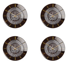 4X Acrylic Islamic Wall Clock 30cm Muslim Home Decor Wall Clock Calligraphy Wall Decoration Art Indoor Wall Clock,Silver