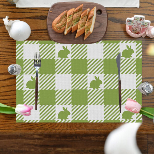 Wasbare placemats met paashaasmotief (4 stuks) 2