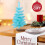 Blue 17-inch Mini Christmas Tree with Lights and Ornaments 4