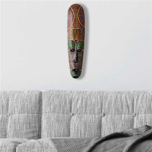 4X Masque En Bois Tenture Murale Sculpture Sur Bois Massif Peint Facebook Décoration Murale Bar Décorations pour La Maison Masque Totem Africain