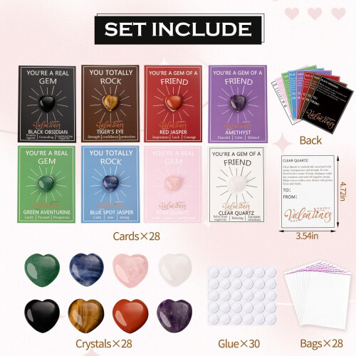 28-teiliges Kinder-Valentinstagskarten-Set mit Herzmotiven 1