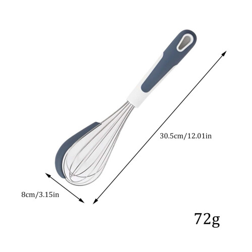 2-in-1 Whisk with Silicone Bowl Scraper, Multi-functional Egg Beater & Mixer for Kitchen Baking 1