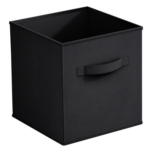 Sammenleggbar oppbevaringskube i stoff, 33 cm, svart 1