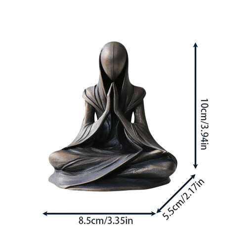 Sort meditationsbuddhaskulptur 10x8,5 cm 1