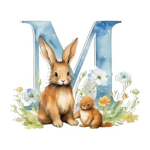 Σετ ακρυλικών διακοσμητικών Easter26 Letter Bunny με λαγουδάκι, διακόσμηση τοίχου και 1