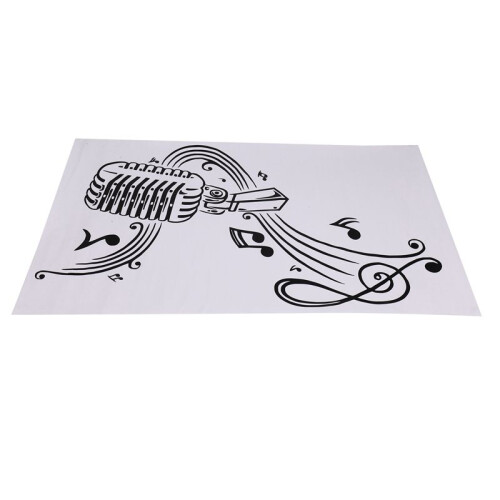 2X Microphone Music Note Wall Art Musical Notes Sticker for Ktv Bar Background Home Decorations 2