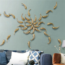 4 Pièces Résine Carpe Poisson Doré Tenture Murale Ornement Personnalité Poisson Figurine pour La Maison Restaurant Fond Décoration Murale