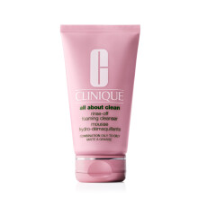 Clinique All About Clean Rinse-Off Foaming Facial Cleanser With Hyaluronic Acid + Glycerin For Oily Skin Types | Dissolves Makeup
