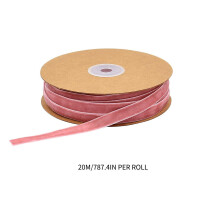 Felroze fluwelen koordlint 1 cm x 25 m