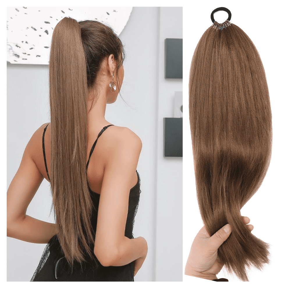Unisex Synthetic 18Inch/20Inch/22Inch/24Inch/26Inch/28Inch/32Inch Long Straight Wig Ponytail, Headband Ponytail, Elastic Rope Ponytail