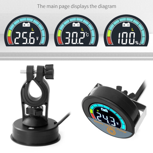 VoltGauge Voltmeter Batteri VoltTester Panelmonitor Universal LCD Digital Voltmeter DC7-100V Totråds Spændingsmåler 2